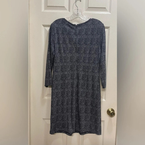 41 Hawthorn Aniya Jacquard Knit Dress Plaid Front Pockets Preppy Work Med NWT - Picture 2 of 8